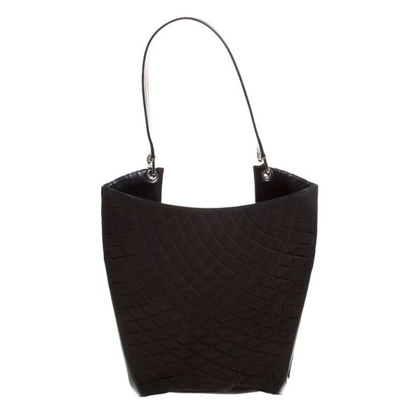 Bally Dark Brown Quilted Nylon and Patent Leather Hobo - Picture 4 of 4